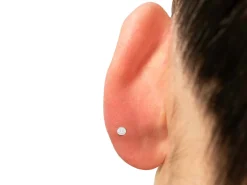 Sterling Silver Smiley Labret Stud Earrings