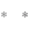 Sterling Silver Snowflake With Cubic Zirconia Design Stud Earrings