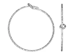 Sterling Silver Sparkle Beading Hoop Earrings 20mm Pack of 6