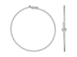 Sterling Silver Sparkle Beading Hoop Earrings 30mm Pack of 6