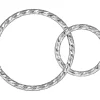 Sterling Silver Sparkle Interlocking Rings 15mm And 10mm