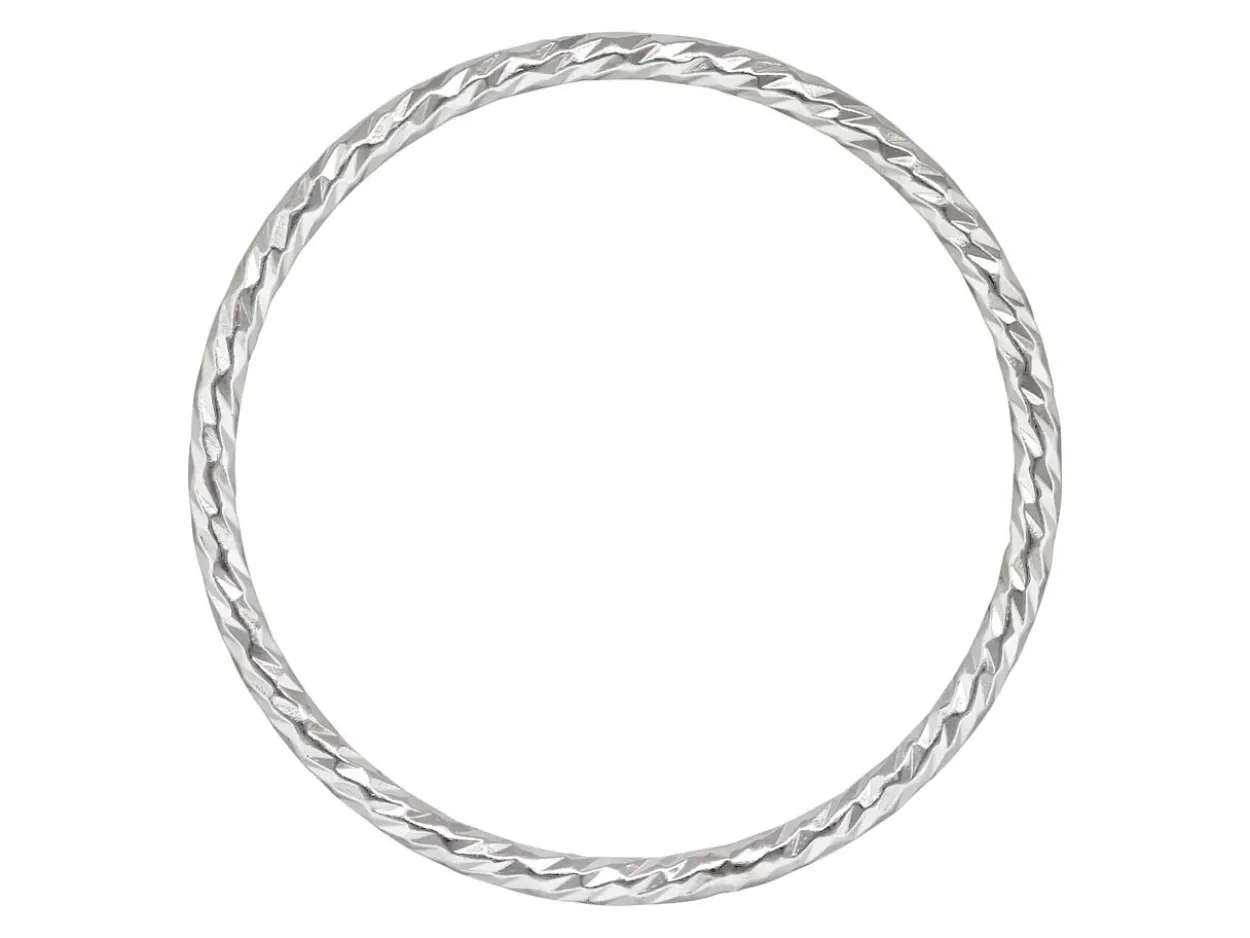 Sterling Silver Sparkle Ring 1mm Size J1/2