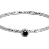 Sterling Silver Sparkle Stacking Ring 2mm Black Cubic Zirconia