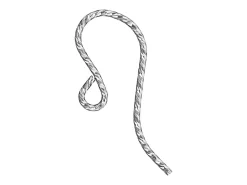 Sterling Silver Sparkle Twisted Hookwires 20x8.5mm Pack of 6