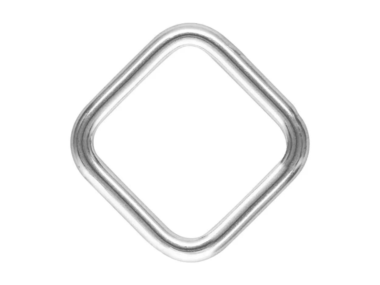 Sterling Silver Square Connector Charms 6mm Pack of 10