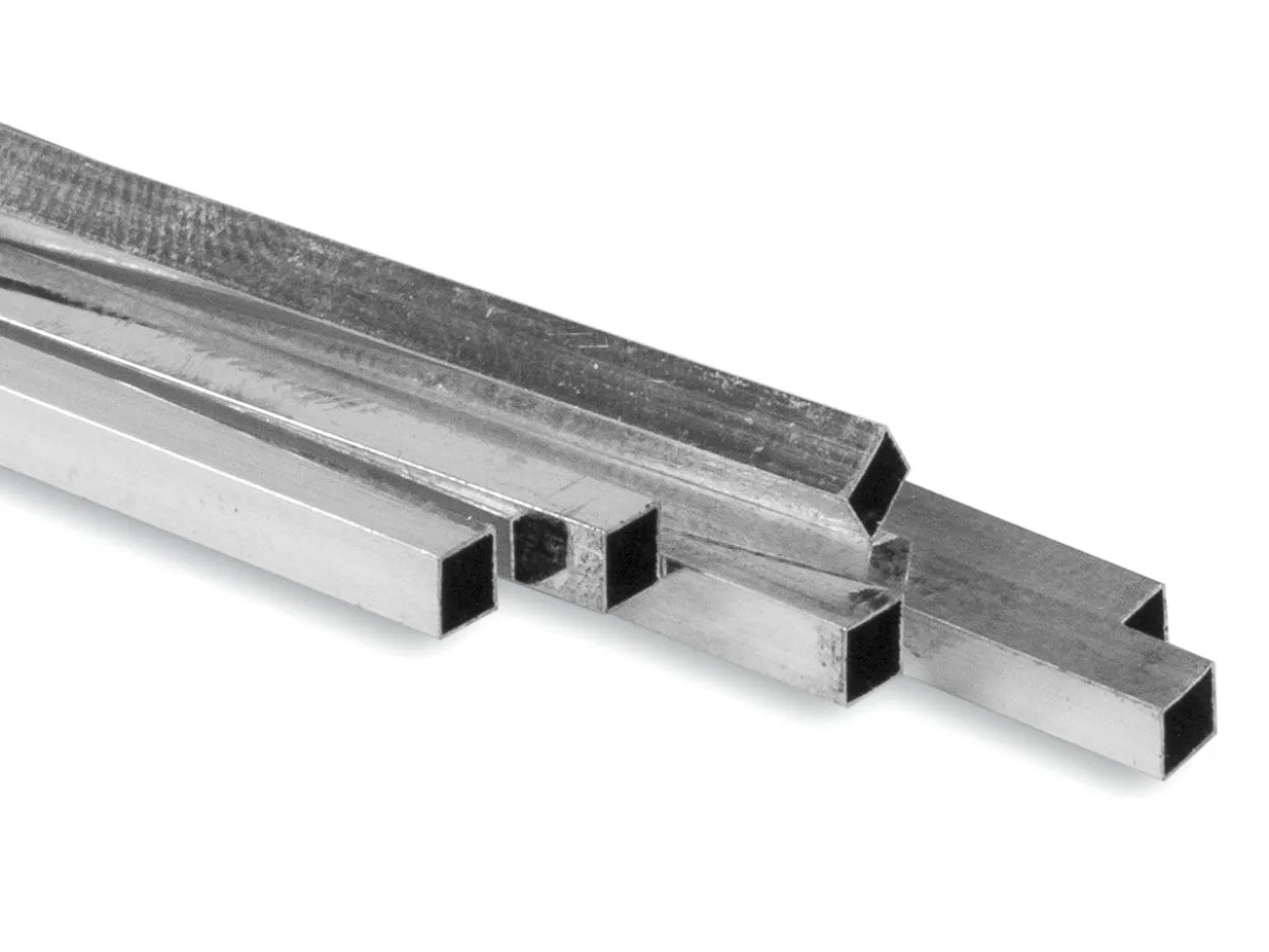 Sterling Silver Square Tube, H1452, Outside Diameter 2.75mm, Inside Diameter 2.5mm, 0.125mm Wall Thickness, 100% Recycled Silver
