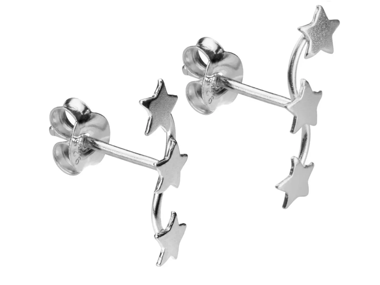 Sterling Silver Star Bar Design Earrings