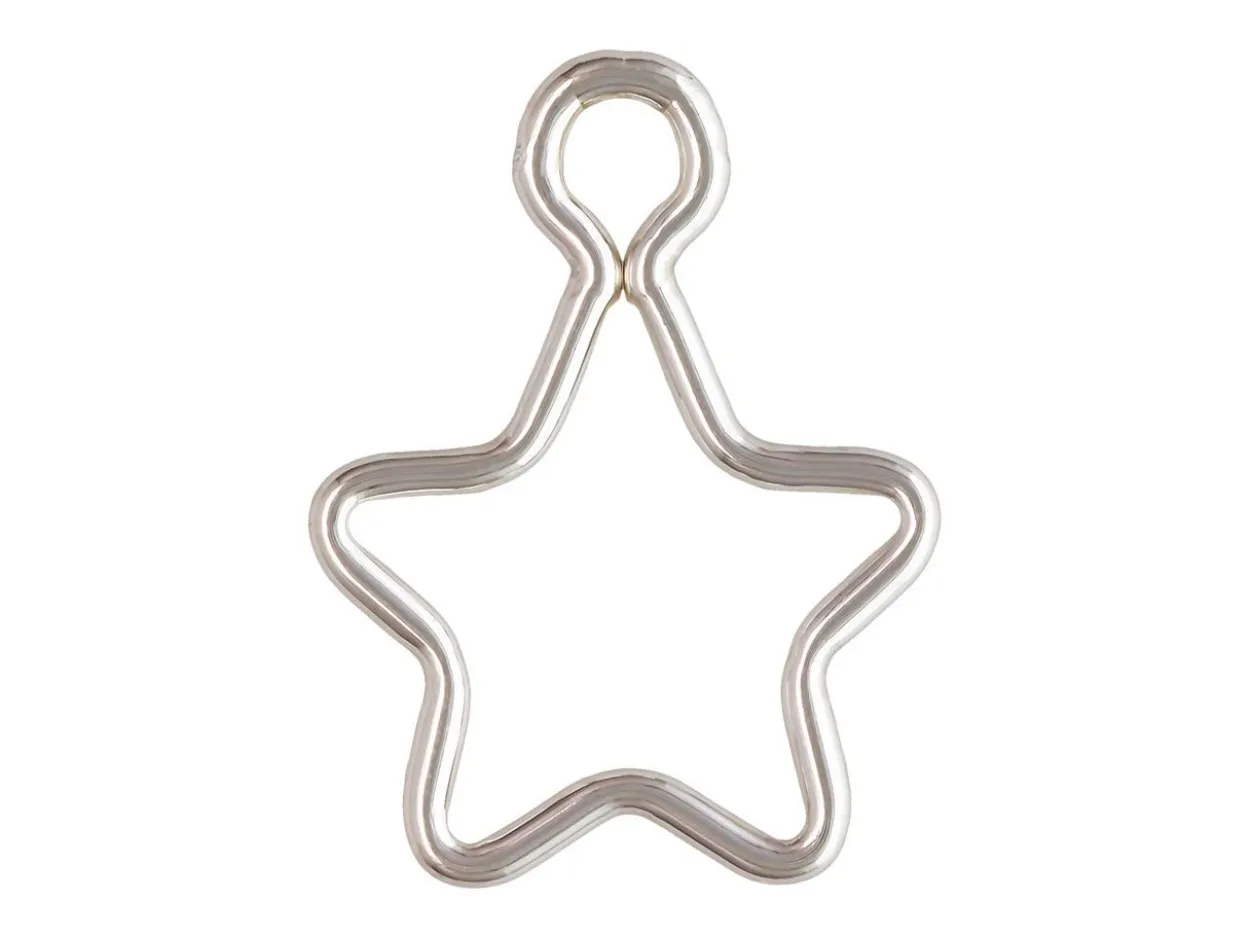 Sterling Silver Star Charm Drop Connector, 10mm