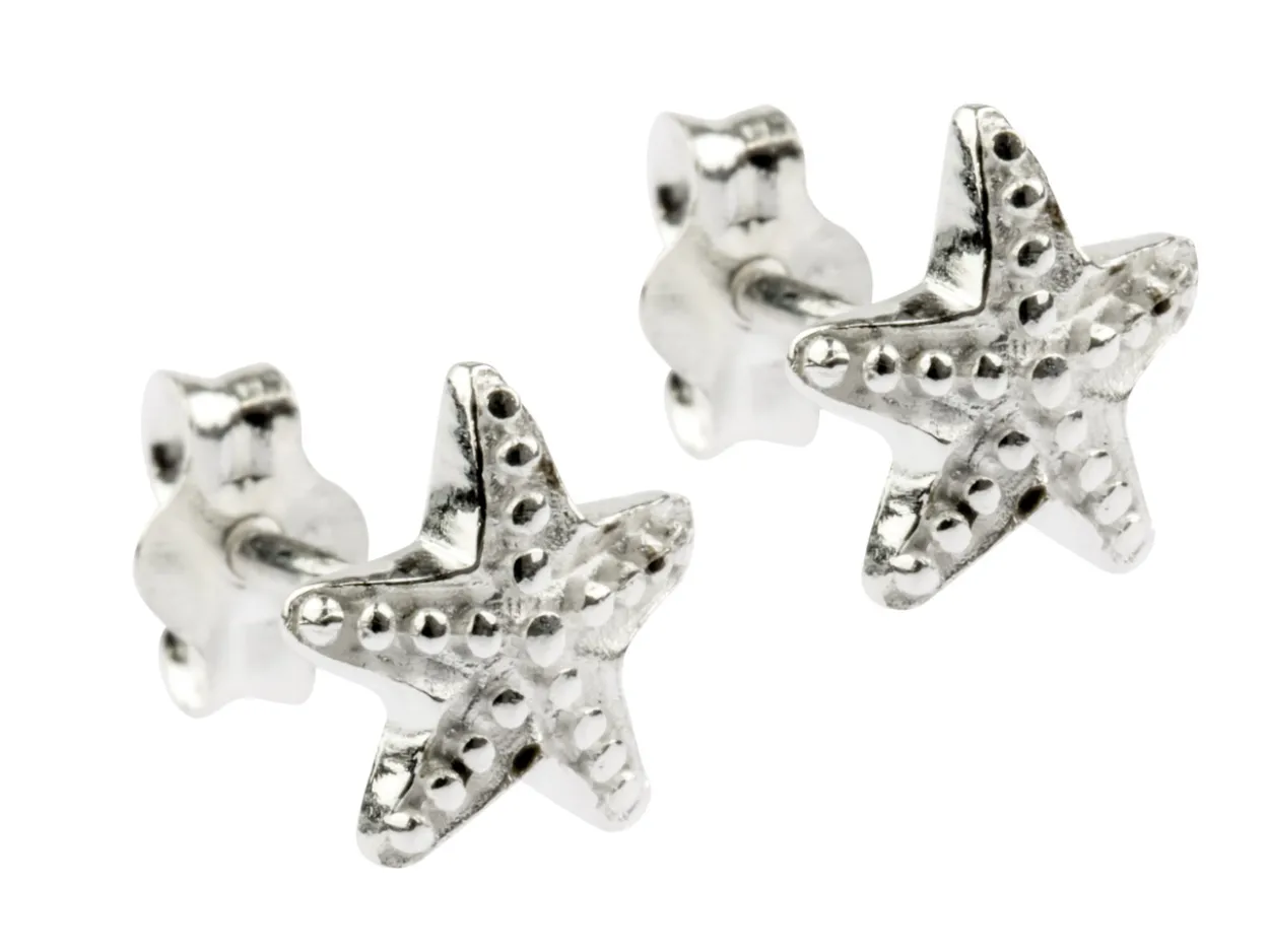 Sterling Silver Starfish Stud Earrings