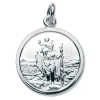 Sterling Silver St. Christopher, Medium Round