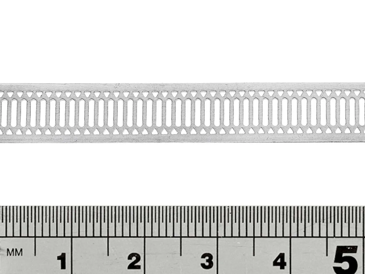 Sterling Silver Stencil Ribbon Gallery Strip 8.4mm