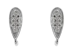 Sterling Silver Stone Set Ear Stud With Ring Pack of 2