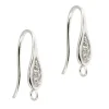 Sterling Silver Stone Set Hookwire With Ring Pack of 2