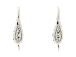 Sterling Silver Stone Set Hookwire With Ring Pack of 2