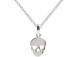 Sterling Silver Sugar Skull Halloween Jewellery Pendant And Chain Set
