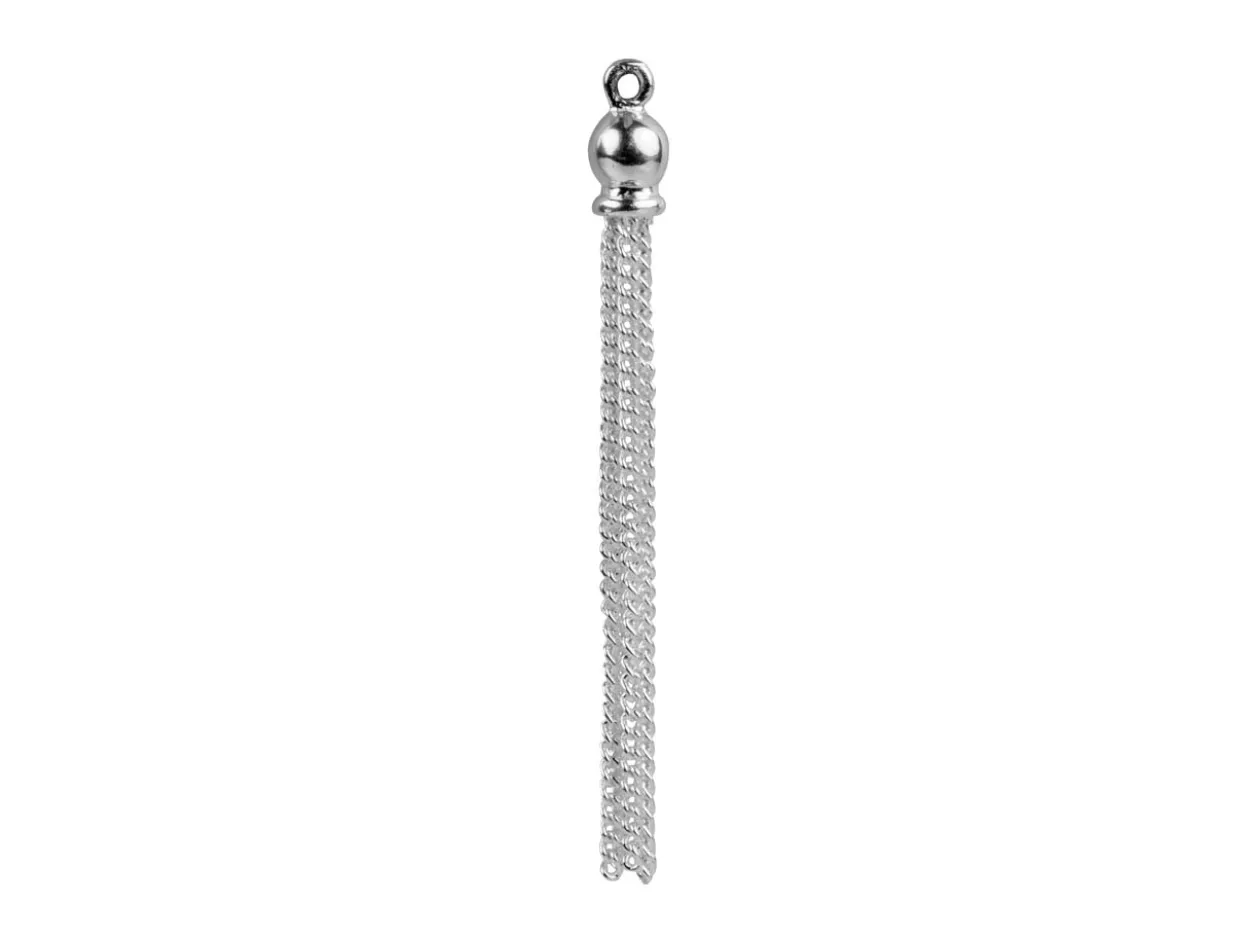 Sterling Silver Tassel Curb 35mm