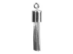 Sterling Silver Tassel Diamond Cut Snake 18mm