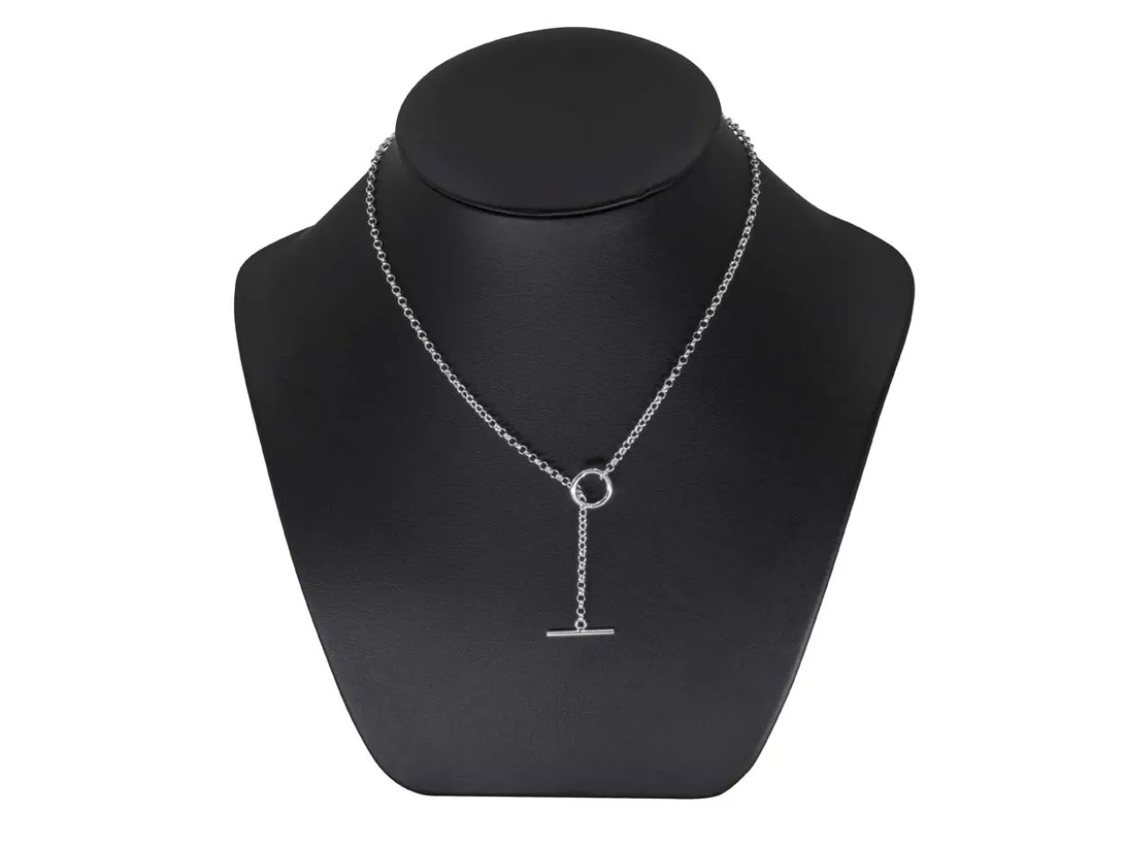 Sterling Silver T-bar Necklet