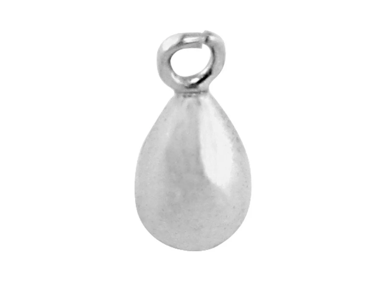 Sterling Silver Teardrop Solid Bead 7mm, 100% Recycled Silver