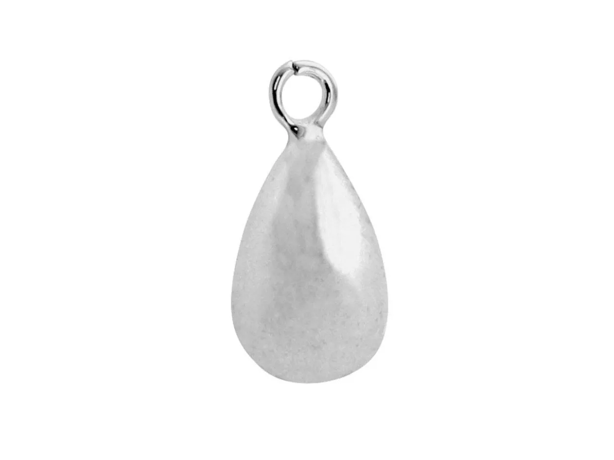 Sterling Silver Teardrop Solid Bead 10mm, 100% Recycled Silver