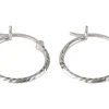 Sterling Silver Textured Hoop Earrings 15mm