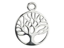Sterling Silver Tree Of Life Classic Filigree Drop 18mm Pack of 5