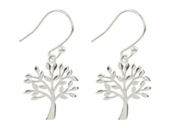Sterling Silver Tree Of Life Drop Earrings