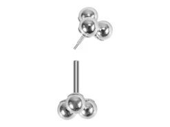 Sterling Silver Trinity Ball Labret Tube 4.5mm