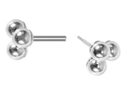 Sterling Silver Trinity Ball Labret Stud Earrings
