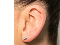 Sterling Silver Trinity Ball Labret Stud Earrings