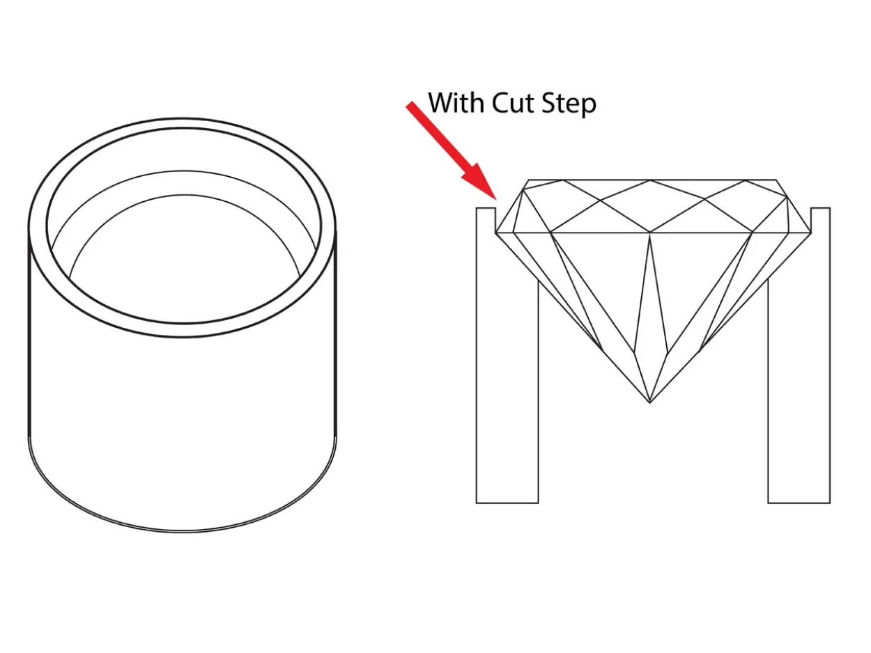 Sterling Silver Tube Setting 5.4mm Semi Finished Cast Collet, 100% Recycled Silver