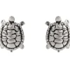 Sterling Silver Turtle Design Stud Earrings