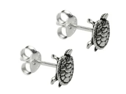 Sterling Silver Turtle Design Stud Earrings