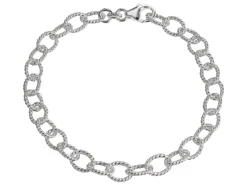 Sterling Silver Twisted Link Bracelet 7.5"/19cm