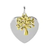 Sterling Silver Two Tone Tree Of Life Heart Pendant