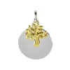 Sterling Silver Two Tone Tree Of Life Disc Pendant