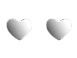 Sterling Silver Valentine's Day Jewellery Small Heart Stud Earrings, With Display Box