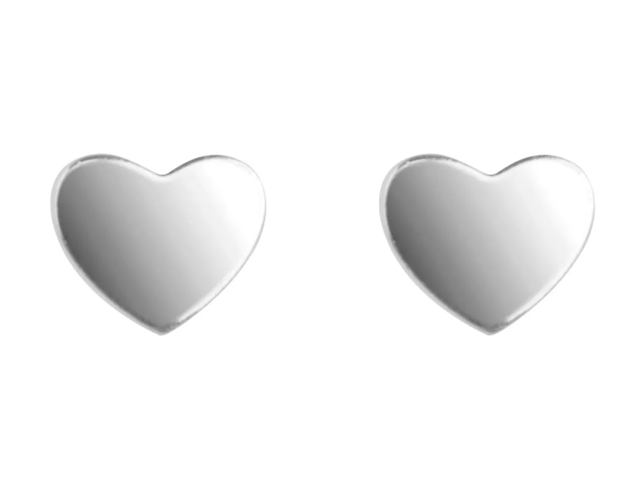 Sterling Silver Valentine's Day Jewellery Small Heart Stud Earrings, With Display Box