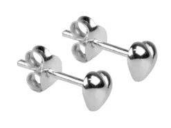 Sterling Silver Valentine's Day Jewellery Heart Stud Earrings, With Display Box