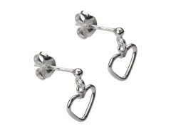 Sterling Silver Valentine's Day Heart Design Earrings And Pendant Jewellery Gift Set