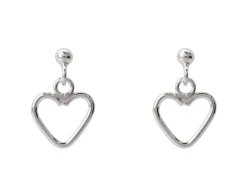 Sterling Silver Valentine's Day Heart Design Earrings And Pendant Jewellery Gift Set