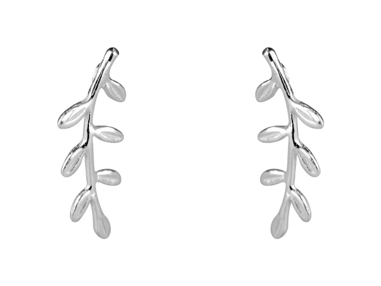 Sterling Silver Vine Ear Climber Earrings