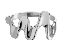 Sterling Silver Wave Curve Ring, Size O
