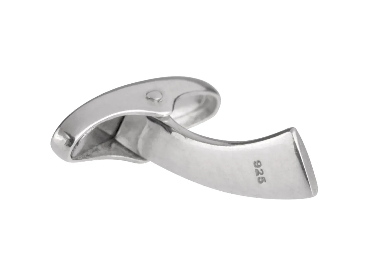 Sterling Silver Whale Tail Cufflink Oval