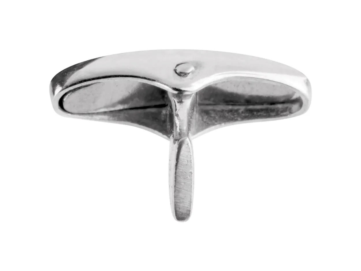 Sterling Silver Whale Tail Cufflink Oval