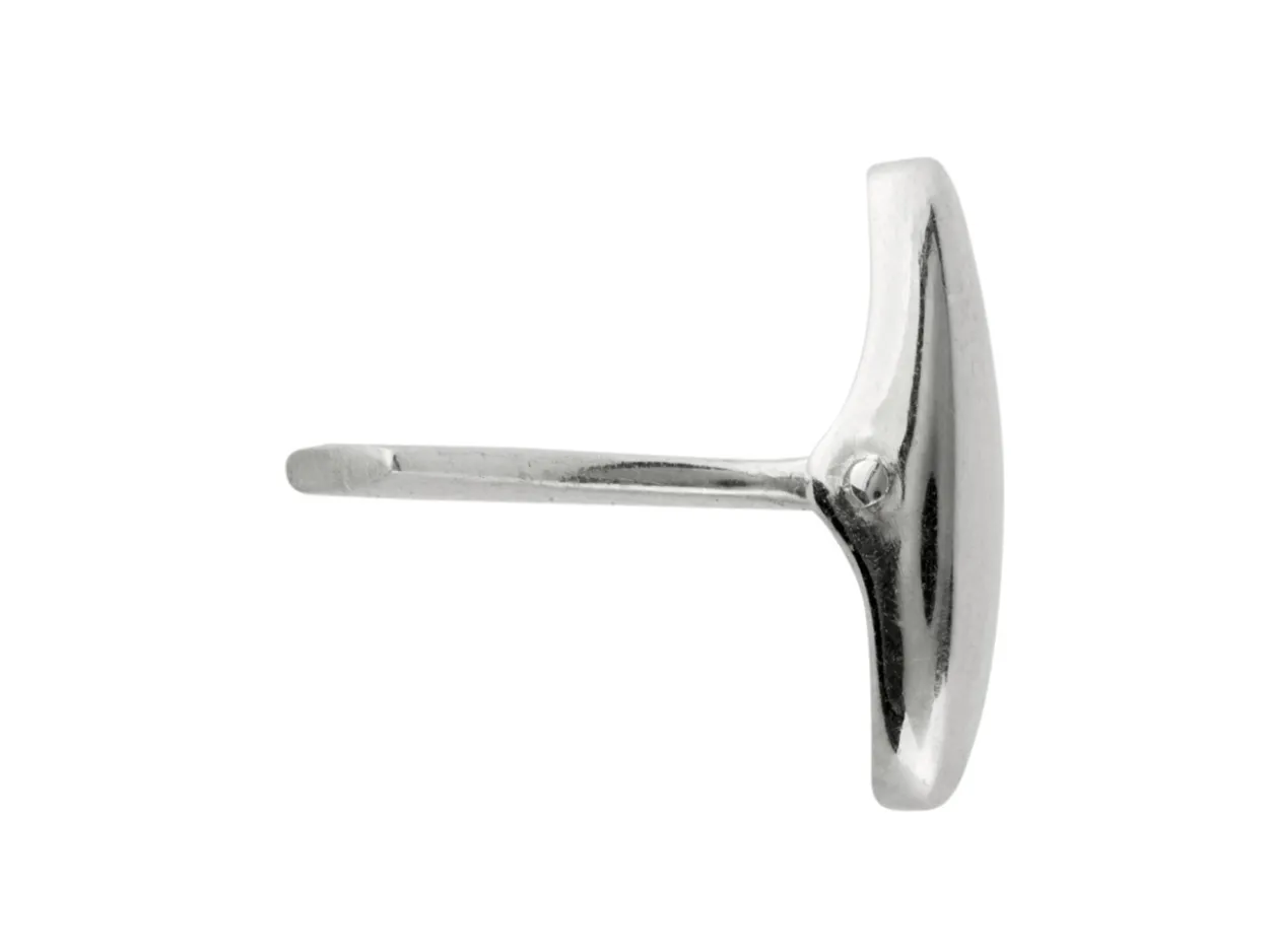 Sterling Silver Whale Tail Cufflink Oval