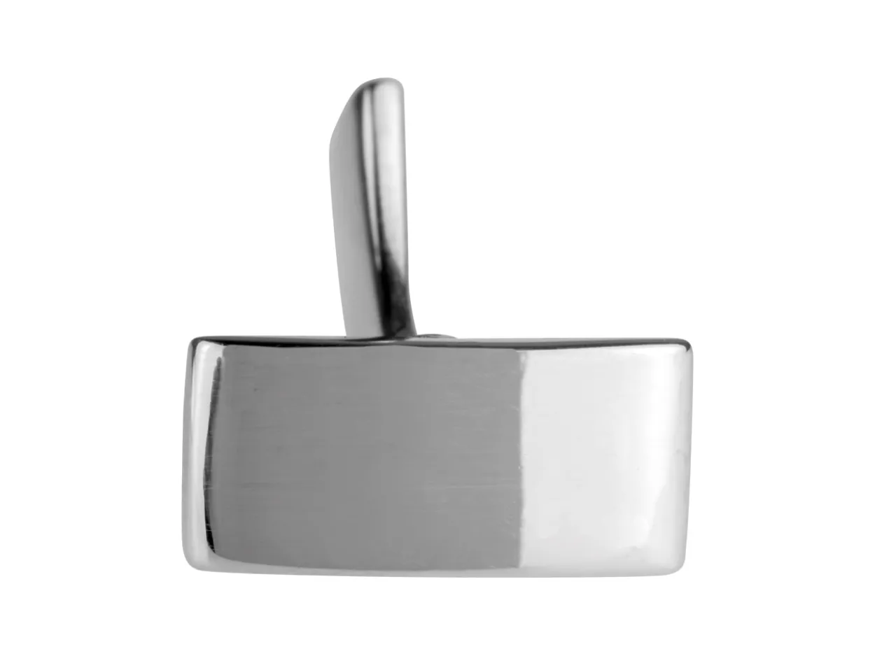 Sterling Silver Whale Tail Cufflink Rectangle