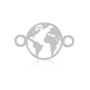 Sterling Silver World Map Connector 9mm, 100% Recycled Silver