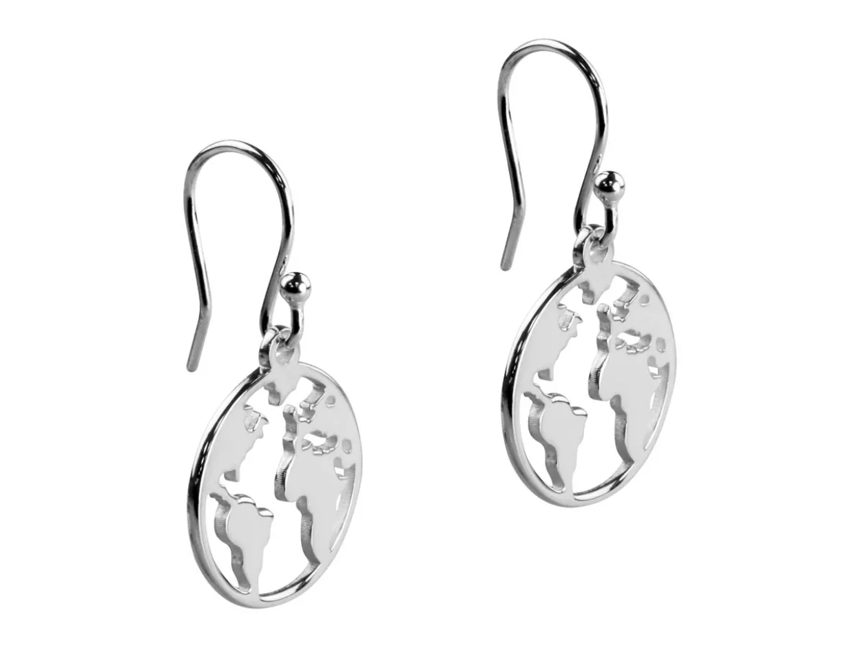 Sterling Silver World Map 15mm