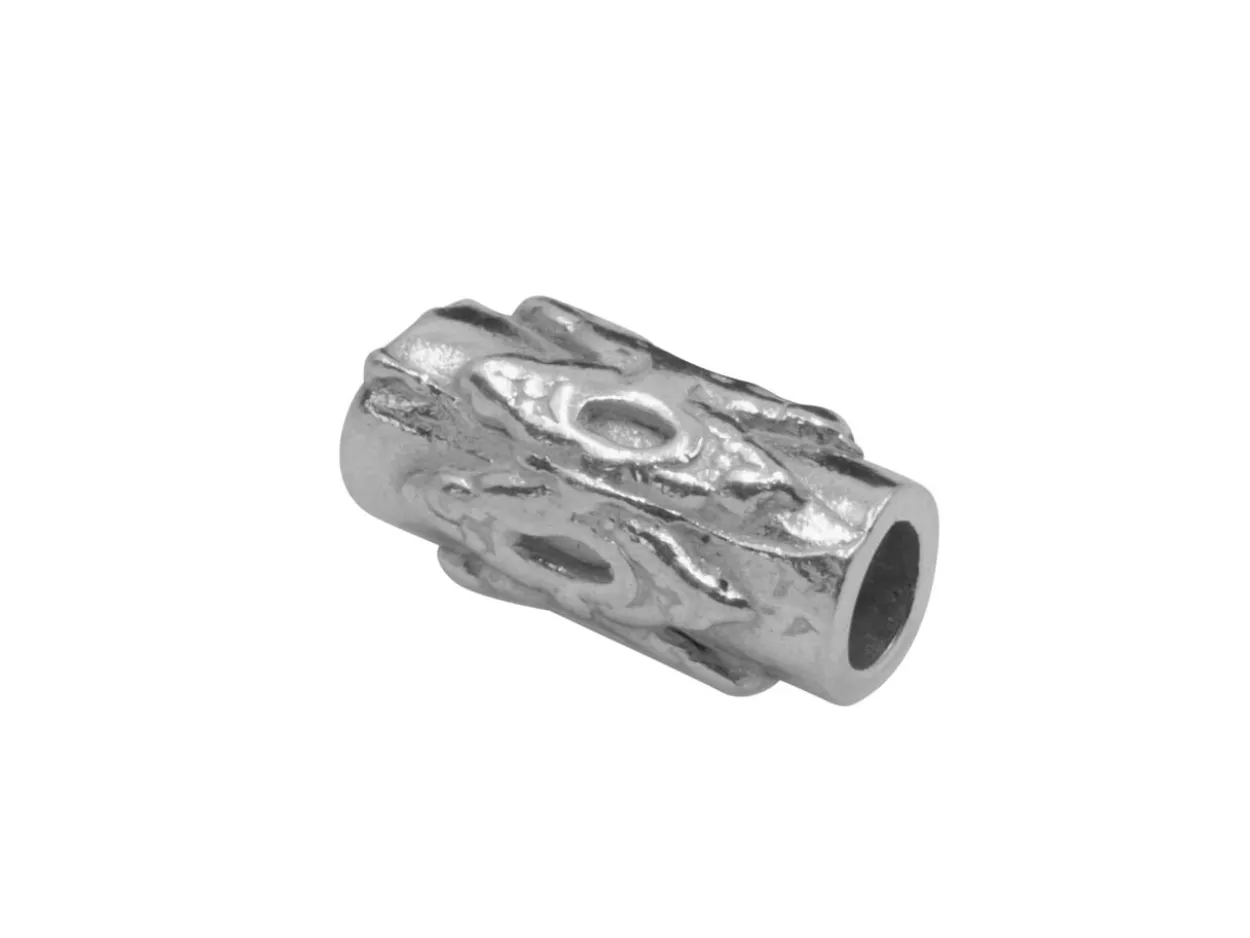 Sterling Silver 10x4.5mm Tube Spacers Pack of 6, 2mm Hole Diameter